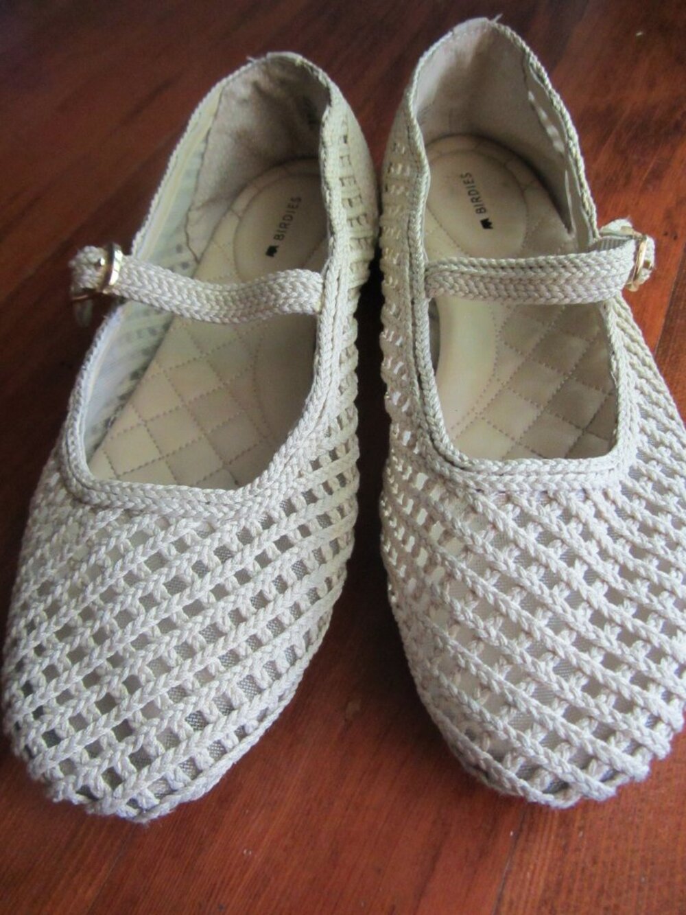 Birdies mesh woven mary jane flats